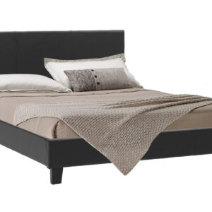 Κρεβάτι Nevil  διπλό 150x200 PU χρώμα μαύρο ματ