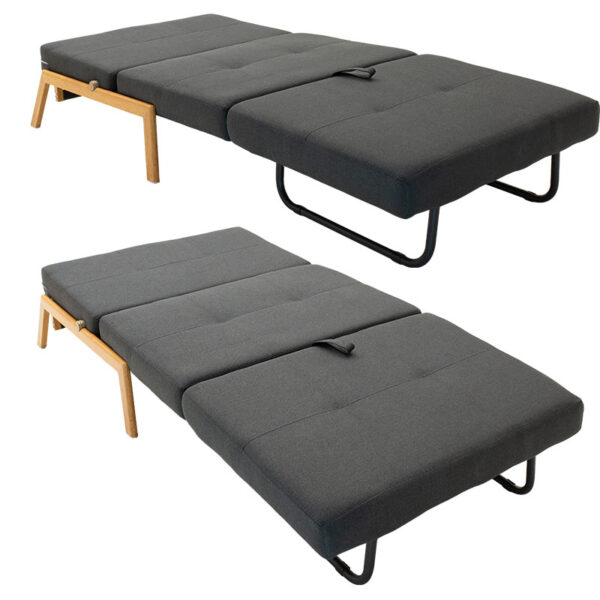 Πολυθρόνα-κρεβάτι Fancy  με ύφασμα ανθρακί 96x92x70εκ
