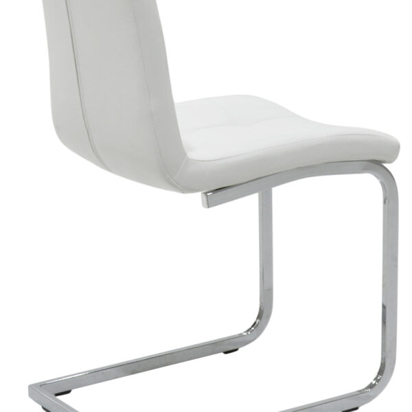 Καρέκλα Darrell  PU λευκό-βάση χρωμίου