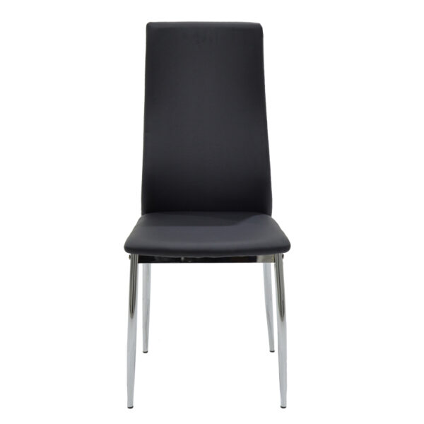 Καρέκλα Jella  PU μαύρο-πόδι χρωμίου