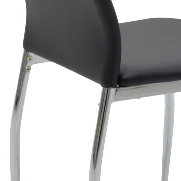 Καρέκλα Jella  PU μαύρο-πόδι χρωμίου