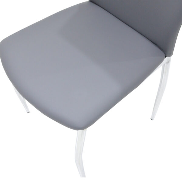 Καρέκλα Jella  γκρι-πόδι χρωμίου