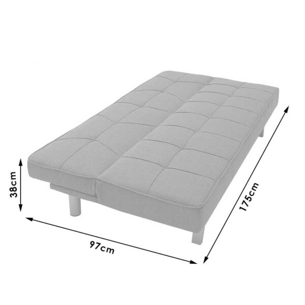 Καναπές-κρεβάτι Travis  3θέσιος με ύφασμα γκρι 175x83x74εκ