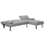 Γωνιακός καναπές-κρεβάτι αριστερή γωνία Brisk  γκρι ύφασμα 200x146x75εκ