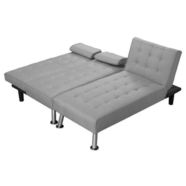 Γωνιακός καναπές-κρεβάτι αριστερή γωνία Brisk  γκρι ύφασμα 200x146x75εκ