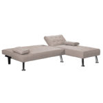 Γωνιακός καναπές-κρεβάτι αριστερή γωνία Brisk  καφέ-γκρι ύφασμα 200x146x75εκ