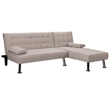 Γωνιακός καναπές-κρεβάτι αριστερή γωνία Brisk  καφέ-γκρι ύφασμα 200x146x75εκ