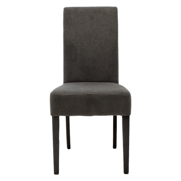 Καρέκλα Ditta  ανθρακί ύφασμα - πόδια ξύλο μασίφ μαύρο