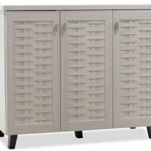 Παπουτσοθήκη-ντουλάπι MANTAM  16 ζεύγων χρώμα λευκό-γκρι 115,5x40x92εκ