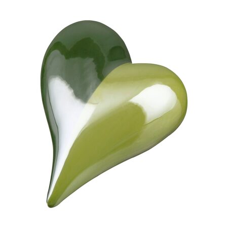 Διακοσμητικό Καρδιά Δίχρωμο Πράσινο Κεραμικό 2.5x7.5x9cm