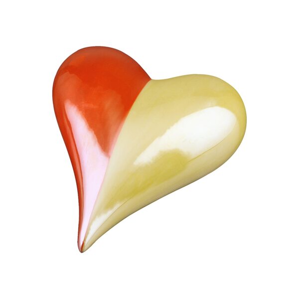 Διακοσμητικό Καρδιά Κόκκινο/Κίτρινο Κεραμικό 2.5x7.5x9cm