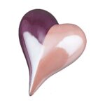 Διακοσμητικό Καρδιά Μοβ/Ροζ Κεραμικό 4.5x9.5x13cm