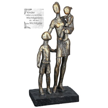 Διακοσμητικό Μητέρα Με Παιδιά Μπρονζέ/Γκρι Polyresin 9x12x26.5cm