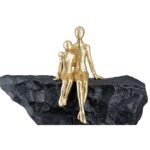 Διακοσμητικό Μητέρα Με Παιδί Πάνω Σε Βράχο Χρυσό/Μαύρο Polyresin 6x24x17cm