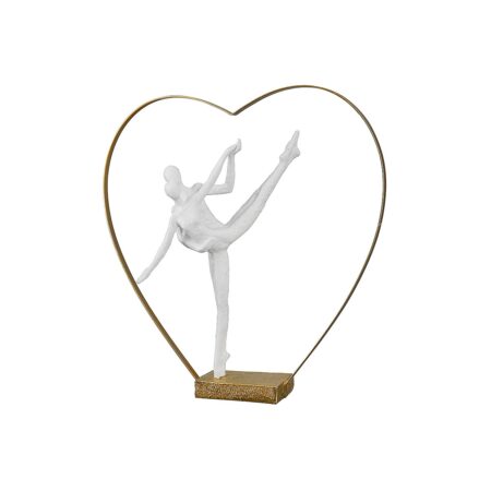 Διακοσμητικό Ζευγάρι Χορεύει Σε Καρδιά Λευκό/Χρυσό Polyresin 5.5x29x29cm