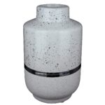 Βάζο Λευκό/Ασημί Κεραμικό 12.5x12.5x19.5cm