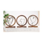 Διακοσμητικό Καρδιά Σε Κύκλο Ασημί/Φυσικό Αλουμίνιο/Ξύλο 5x20.5x26cm Σε 3 Σχέδια