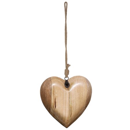 Διακοσμητικό Κρεμαστό Καρδιά Φυσικό Ξύλο 8x30x30cm