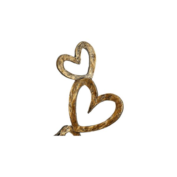 Διακοσμητικό Φιγούρες Κρατούν Καρδιές Μπρονζέ/Χρυσό Polyresin 6.5x21x41cm
