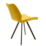 Καρέκλα Sabia  βελούδο κίτρινο-μαύρο πόδι