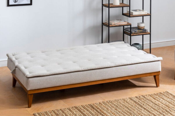 Καναπές 3θέσιος κρεβάτι PWF-0179 με ύφασμα κρεμ 180x80x78εκ