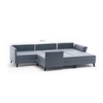Πολυμορφικός καναπές κρεβάτι PWF-0534  ύφασμα καφέ 300x202x78εκ