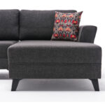 Πολυμορφικός καναπές κρεβάτι PWF-0536  ύφασμα ανθρακί 300x202x78εκ