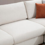 Γωνιακός καναπές PWF-0540  αριστερή γωνία ύφασμα μπεζ-καρυδί 312x194x85εκ