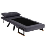 Πολυθρόνα-κρεβάτι Ethereal  ύφασμα ανθρακί-μαύρο 60x78x78εκ