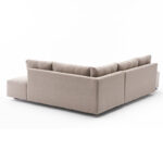 Γωνιακός καναπές κρεβάτι PWF-0517  αριστερή γωνία ύφασμα κρεμ-καρυδί 282x206x85εκ