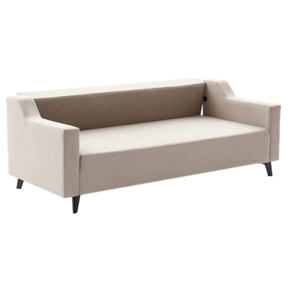 Καναπές-κρεβάτι PWF-0592  3θέσιος ύφασμα κρεμ 230x90x74εκ