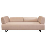 Καναπές-κρεβάτι PWF-0595  3θέσιος ύφασμα μπεζ 220x90x80εκ