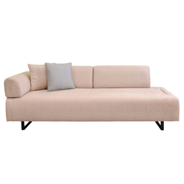 Καναπές κρεβάτι 3θέσιος με βοηθητικό τραπέζι PWF-0595  ύφασμα μπεζ 220x90x80εκ
