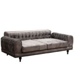 Καναπές-κρεβάτι PWF-0567  3θέσιος ύφασμα ανθρακί 220x95x80εκ