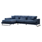 Γωνιακός καναπές PWF-0575  δεξιά γωνία ύφασμα μπλε 308/190x92εκ