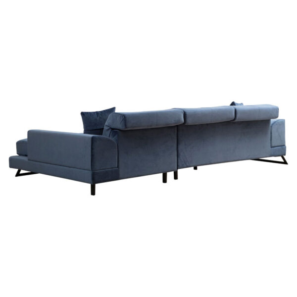 Γωνιακός καναπές PWF-0575  αριστερή γωνία ύφασμα μπλε 308/190x92εκ