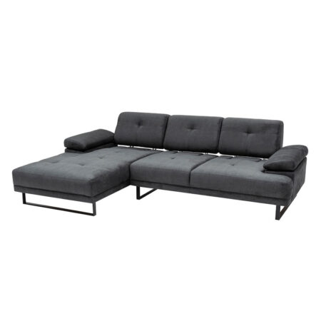 Γωνιακός καναπές με δεξιά γωνία PWF-0586  ύφασμα ανθρακί 314x174x83εκ