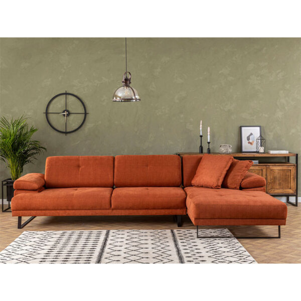 Γωνιακός καναπές με αριστερή γωνία PWF-0586  ύφασμα κεραμιδί 314x174x83εκ