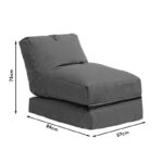 Πολυθρόνα πουφ-κρεβάτι Dreamy  αδιάβροχο μαύρο