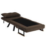 Πολυθρόνα-κρεβάτι Ethereal  ύφασμα καφέ-μαύρο 60x78x78εκ