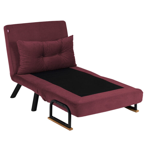 Πολυθρόνα-κρεβάτι Ethereal  ύφασμα κεραμιδί-μαύρο 60x78x78εκ