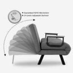 Πολυθρόνα-κρεβάτι Ethereal  ύφασμα κεραμιδί-μαύρο 60x78x78εκ
