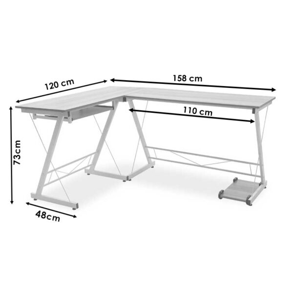 Γραφείο γωνιακό Levi -MDF χρώμα μαύρο 158x120x73εκ