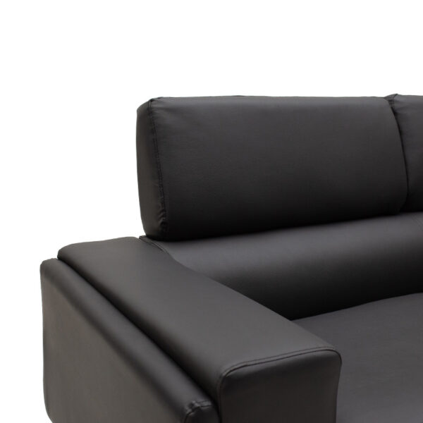 Καναπές Shea  3θέσιος pu μαύρο-inox 198x80x87εκ