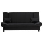Kαναπές-κρεβάτι Tiko  3θέσιος αποθηκευτικός χώρος ύφασμα μαύρο 200x85x90εκ