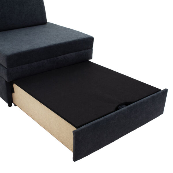 Πολυθρόνα κρεβάτι Lyric  με αποθηκευτικό χώρο ύφασμα ανθρακί antique 86x101x87εκ