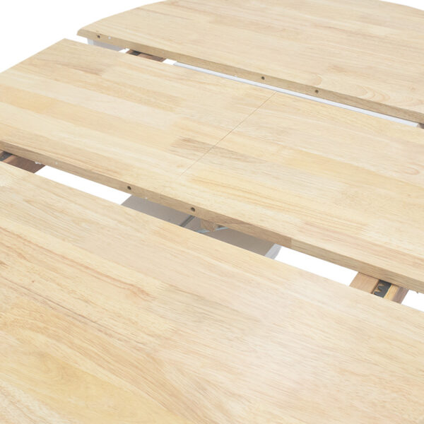 Tραπέζι Lars  επεκτεινόμενο ξύλο-MDF λευκό-φυσικό Φ100(+38)x100x75εκ
