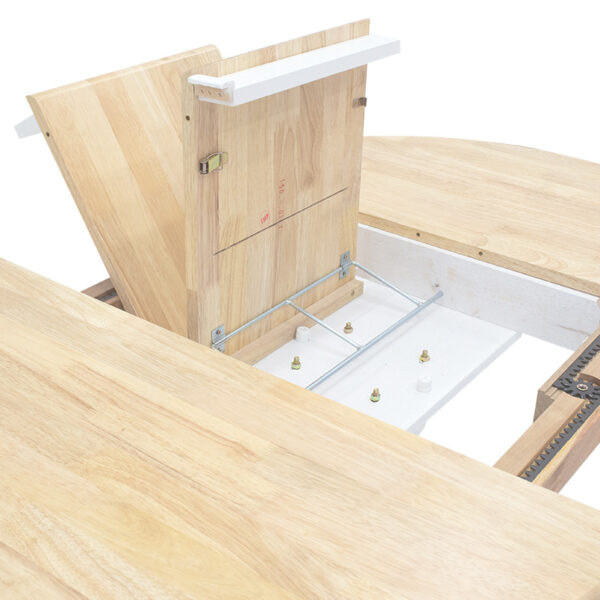 Tραπέζι Lars  επεκτεινόμενο ξύλο-MDF λευκό-φυσικό Φ100(+38)x100x75εκ