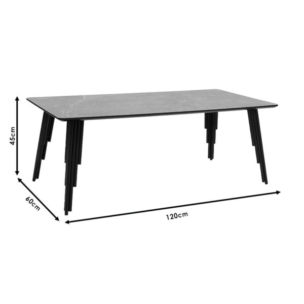 Τραπέζι σαλονιού Lifo  MDF ανθρακί cement-μαύρο 120x60x45εκ