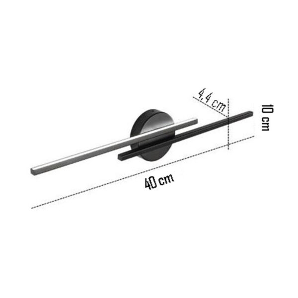 Φωτιστικό τοίχου-απλίκα PWL-1138  LED μαύρο 40x10x6εκ